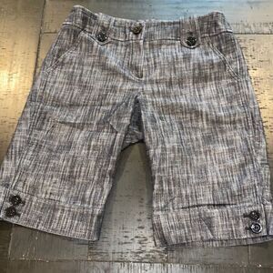 Sandro Dark Chambray Button Long Bermuda Shorts Stretch‌‌‌‌‌‌‌‌‌‌‌‌‌‌‌‌‌‌‌‌‌‌‌